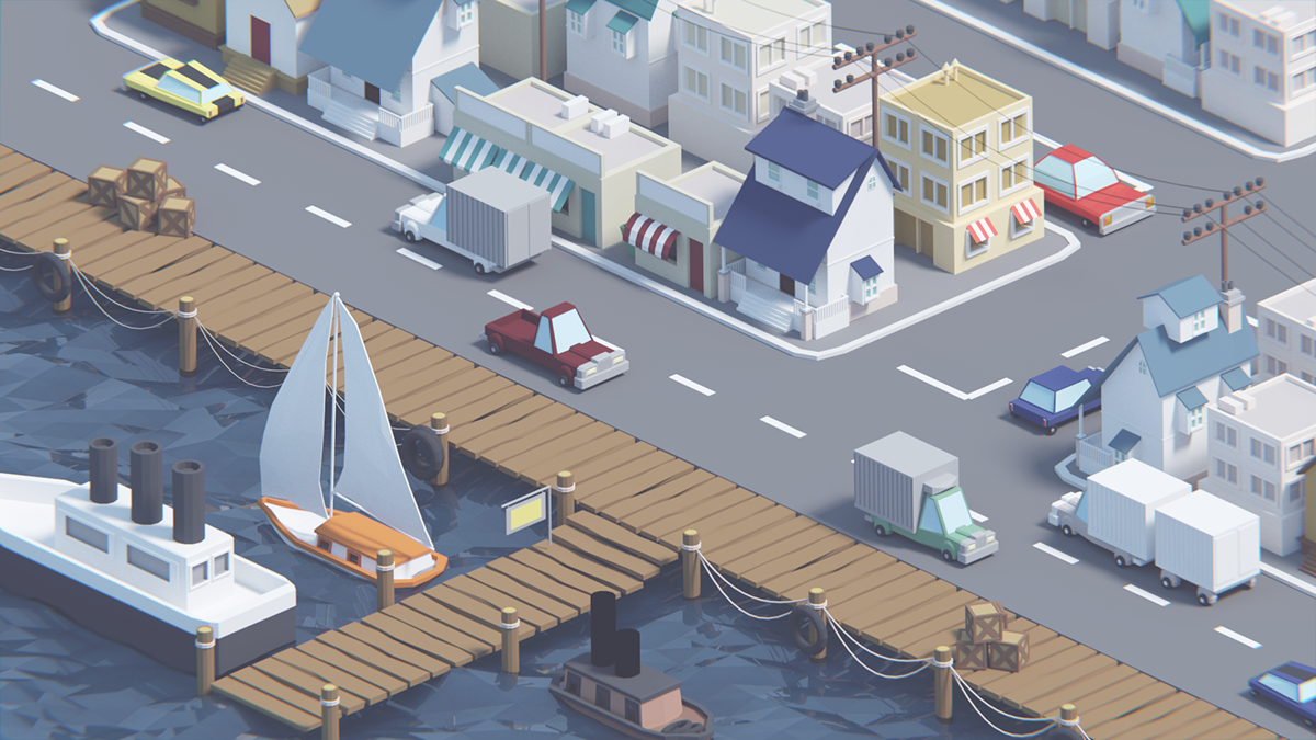 Low poly port by Mohamed Chahin